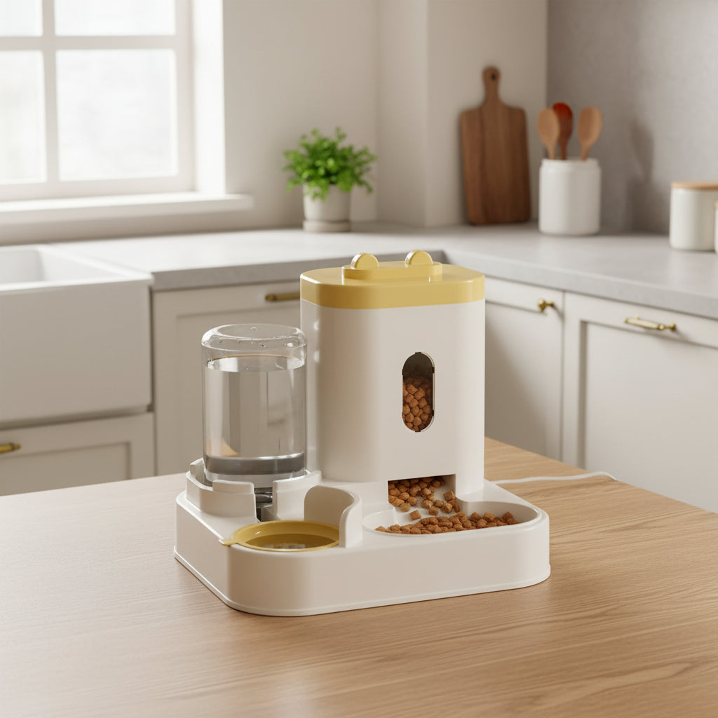 Automatic Pet Feeder &amp; Water Dispenser – Gravity Combo for Cats &amp; Dogs