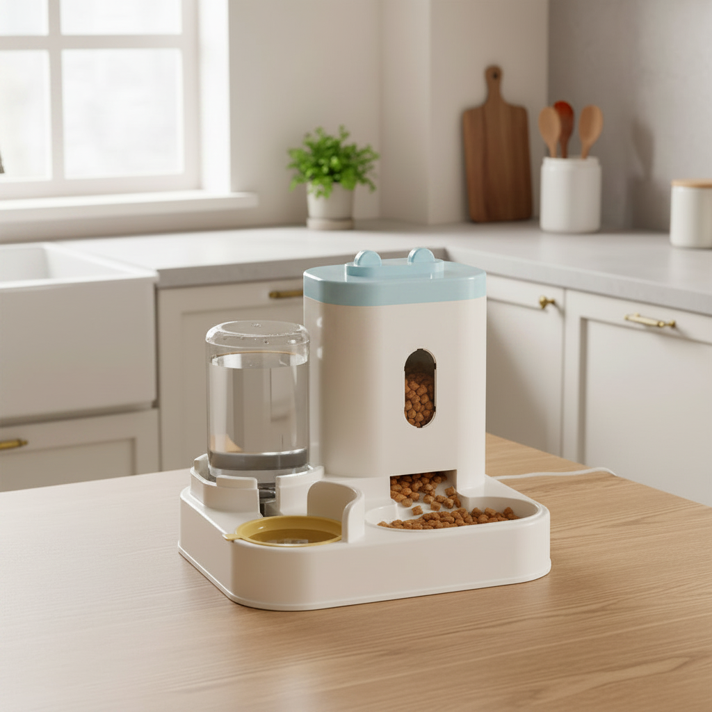 Automatic Pet Feeder &amp; Water Dispenser – Gravity Combo for Cats &amp; Dogs