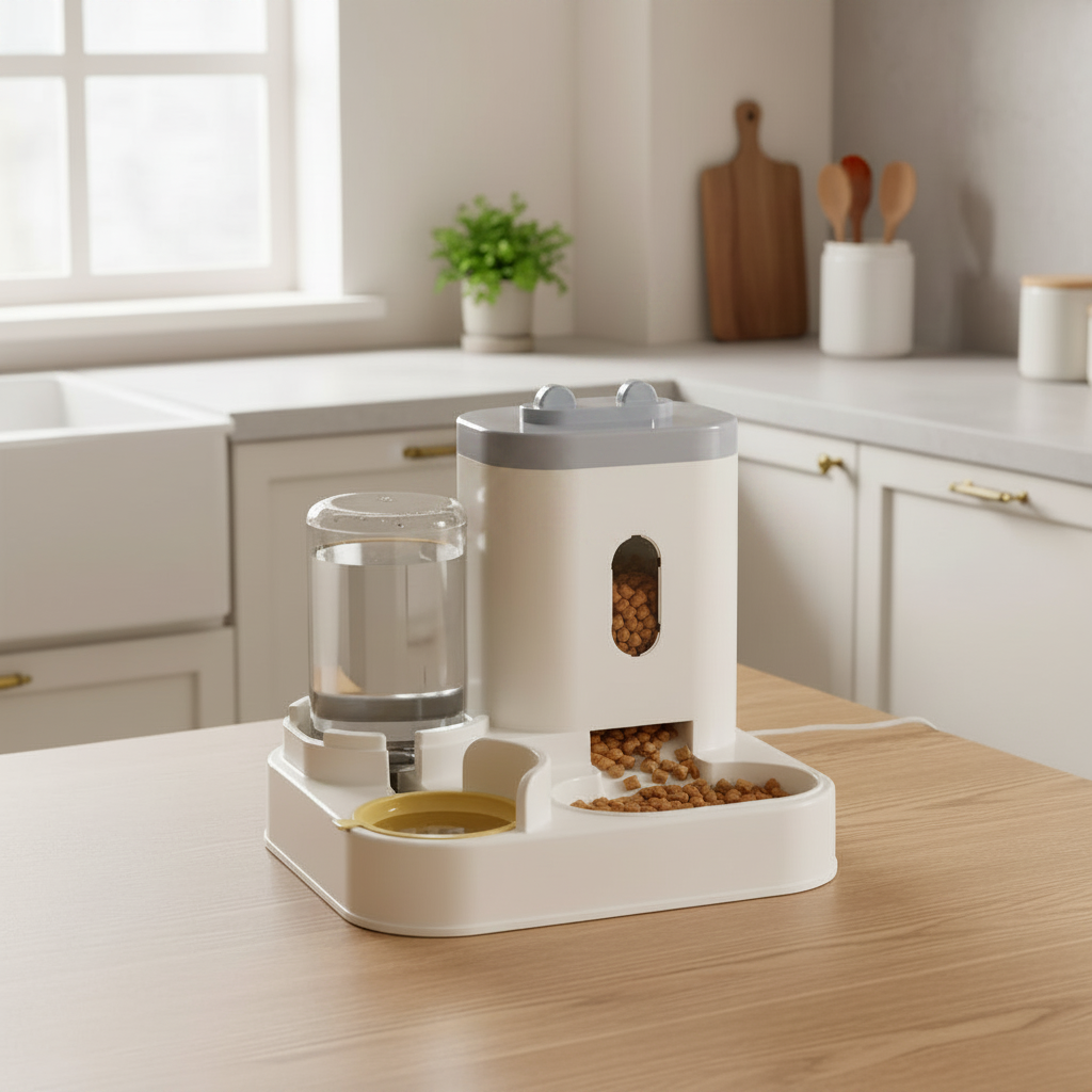 Automatic Pet Feeder &amp; Water Dispenser – Gravity Combo for Cats &amp; Dogs