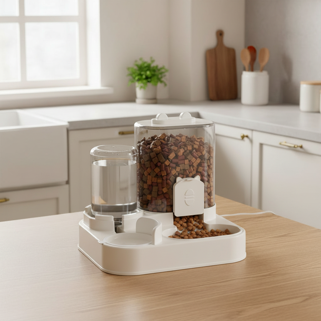 Automatic Pet Feeder &amp; Water Dispenser – Gravity Combo for Cats &amp; Dogs